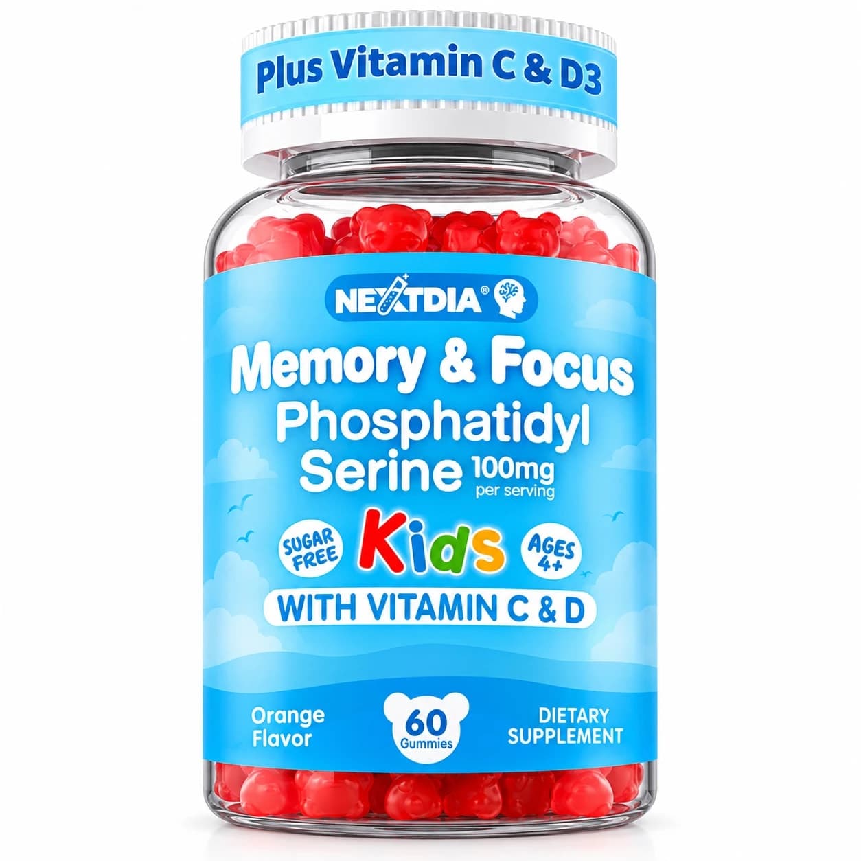 NextDia Memory & Focus Gummies with Phosphatidylserine